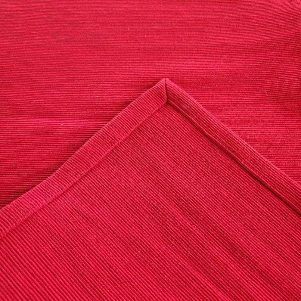 Crate & Barrel Ruby Red Grasscloth Table Runner 14x90 100% Cotton Classic